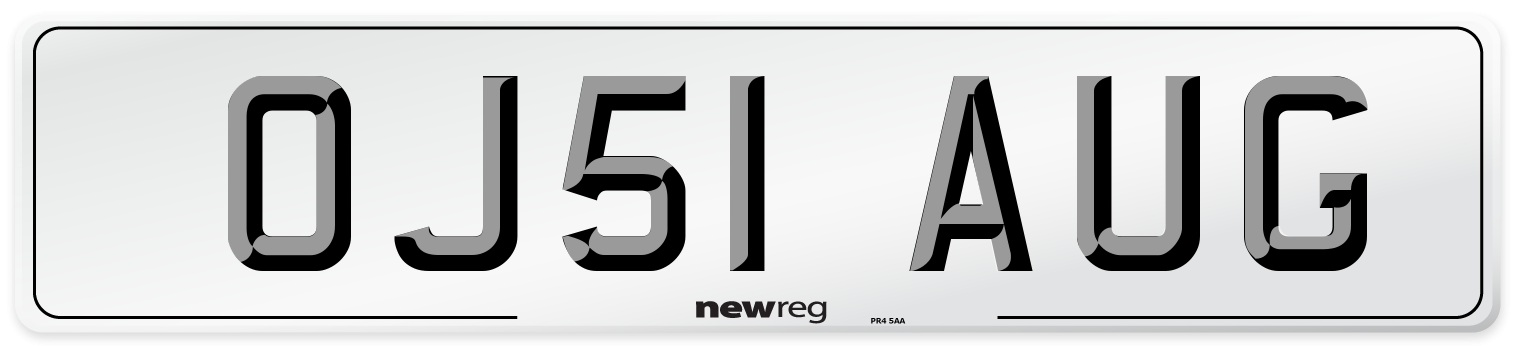 OJ51 AUG Number Plate from New Reg